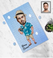 Kişiye Özel Erkek Karikatürlü A3 240 Parça Puzzle Model-11