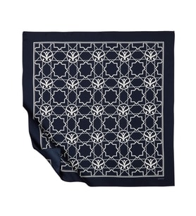 İpekevi Seljuk Monogram Lacivert Tivil İpek Eşarp