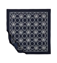 İpekevi Seljuk Monogram Lacivert Tivil İpek Eşarp