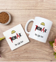 Mimar Beyaz Kupa Bardak Ve Bardak Altlığı Set