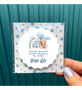 AMBALAJLI Magnet Hediyelik - Erkek Çocuk Ayıcık Temalı - Doğum Günü, Hoşgeldin Bebek Hatırası