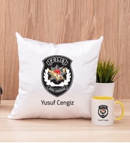 Özel Harekat Polisi Kare Yastık ve Sarı Kupa Bardak