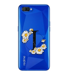Papatya Harf Tasarım Süper Şeffaf Silikon Telefon Kılıfı Oppo Realmi C2 I-Harfi