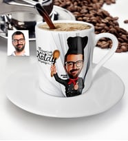 BK Gift Kişiye Özel Bay Chef Karikatür Türk Kahvesi Fincanı  3