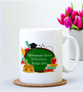 BK Gift Kişiye Özel Öğretmenler Günü 13 Temalı  Beyaz Kupa Bardak