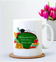 BK Gift Kişiye Özel Öğretmenler Günü 13 Temalı  Beyaz Kupa Bardak