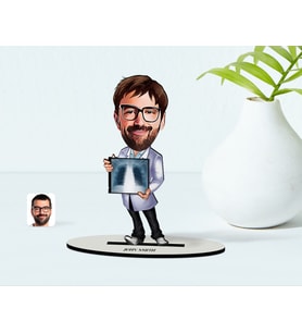BK Gift Kişiye Özel Bay Radyolojist Karikatür Ahşap Biblo  1