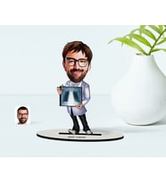 BK Gift Kişiye Özel Bay Radyolojist Karikatür Ahşap Biblo  1