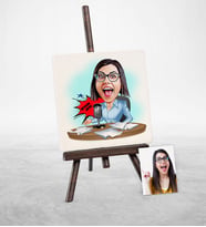 BK Gift Kişiye Özel Bayan Spiker Karikatür Şovaleli Doğal Taş  1
