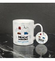 İhracat Müdürü Kupa Bardak ve Anahtarlık Set