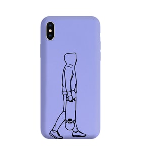 Iphone X Çizgi Tasarımlı Mor Lansman Telefon Kılıfı