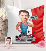 BK Gift Kişiye Özel Bay Sporcu Karikatürlü  Yastık