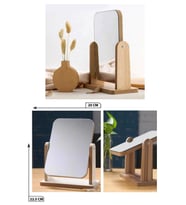 Masaüstü Ahşap Standlı Ayarlanabilir Ayna 20 CM (Karışık)