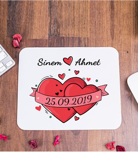 Sevgililere Özel Tarihli Ve İsimli Mouse Pad