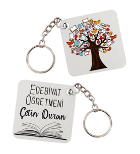 Edebiyat Öğretmeni Hediyesi İsimli Anahtarlık - Öğretmenler Günü Hediyesi