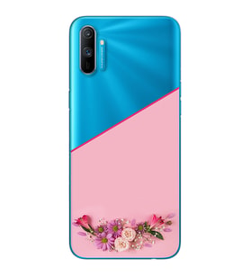 Kesik Çiçek Tasarımlı Süper Şeffaf Silikon Telefon Kılıfı Oppo Realmi C3