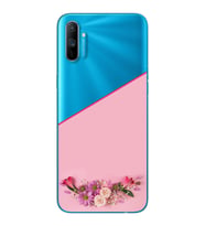 Kesik Çiçek Tasarımlı Süper Şeffaf Silikon Telefon Kılıfı Oppo Realmi C3