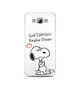 Snoopy Tasarımlı Süper Şeffaf Silikon Telefon Kılıfı Samsung A8 (2015)  