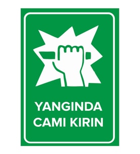 MIGNATIS - Yangında Camı Kırın Levhası - Sac Malzeme 35x50cm