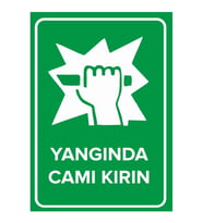 MIGNATIS - Yangında Camı Kırın Levhası - Sac Malzeme 35x50cm