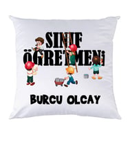Biresimden Sınıf Öğretmenine Öğretmenler Günü Hediyesi Kişiye Özel İsimli Yastık