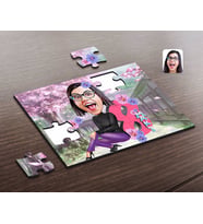 BK Gift Kişiye Özel Kadınlar Günü Karikatürlü Ahşap Puzzle-1
