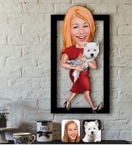 BK Gift Kişiye Özel Evcil Dost Karikatürlü 3D Ahşap Tablo-5