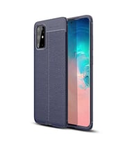 Galaxy S20 Plus Kılıf Zore Niss Deri Desenli Silikon Kılıf (Lacivert)