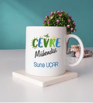 Çevre Mühendisi Kupa Bardak ve Taş Bardak Altlığı Seti