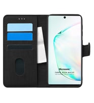 Microsonic Samsung Galaxy Note 10 Kılıf Fabric Book Wallet Siyah