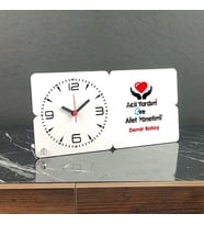 Acil Yardım ve Afet Yönetimi Ahşap Masa Saati
