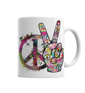 Peace Barış Simge  Kupa Bardak Porselen