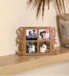 Kişiye Özel 4 Fotoğraflı Canım Aşkım Mdf Çerçeve Ahşap