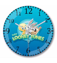 Looney  Tunes Duvar Saati Bombeli Gercek Cam