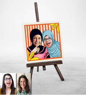 BK Gift Kişiye Özel Türbanlı Karikatürlü Doğal Taş 37785