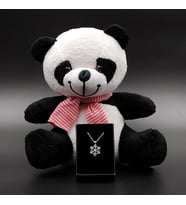 Tatlı Peluş Panda & Kar Tanesi Kolye Hediye Seti
