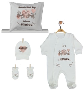 Pia Baby Gl 1927-04 İsme Özel Yastık Tulum Set