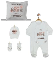 Pia Baby Gl 1927-04 İsme Özel Yastık Tulum Set