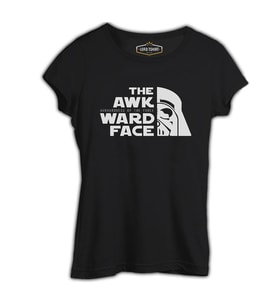 Star Wars - Awkwardness of The Force Siyah Kadın Tshirt