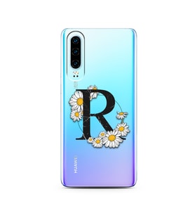 Papatya Harf Tasarım Süper Şeffaf Silikon Telefon Kılıfı Huawei P30   R-Harfi