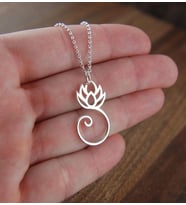 Gümüş Lotus Kolye