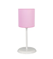 Şenay Aydınlatma Modern Metal Ayak Silindir Kumaş Abajur-Pembe