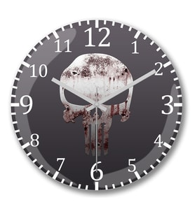The Punisher Duvar Saati Bombeli Gercek Cam (2)