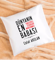 Baba Tasarımlı Kişiye Özel Babalar Günü Hediyesi Yastık