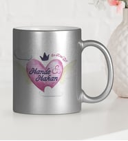 BK Gift Kişiye Özel Sevgililer Günü Temalı Gümüş Yaldızlı Kupa Bardak  24