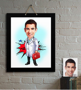 BK Gift Kişiye Özel Bay Acil Tıp Teknisyeni Karikatür Ahşap Tablo  1