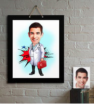 BK Gift Kişiye Özel Bay Acil Tıp Teknisyeni Karikatür Ahşap Tablo  1