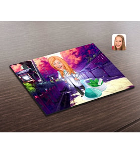 BK Gift Kişiye Özel Kadın Eczacı Karikatürlü Ahşap Puzzle-1