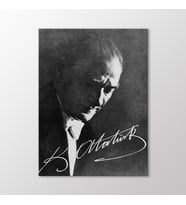 Arty Tablo Mustafa Kemal Atatürk ve İmzası Tablo (Karışık)