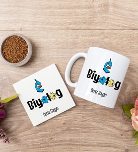 Biyolog Beyaz Kupa Bardak Ve Bardak Altlığı Seti